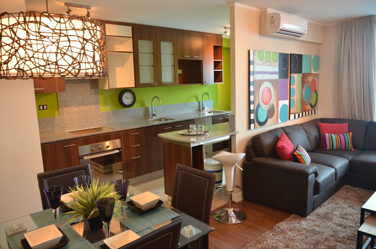 Living, comedor y cocina · departamento en arriendo en Torre del Sol, Copiapó